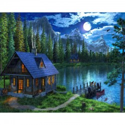 Lago nocturno Pintar por...