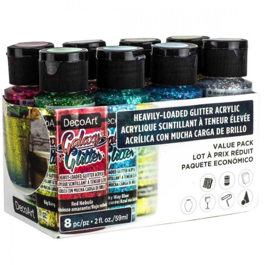 pack 8 galaxy glitter dask-459