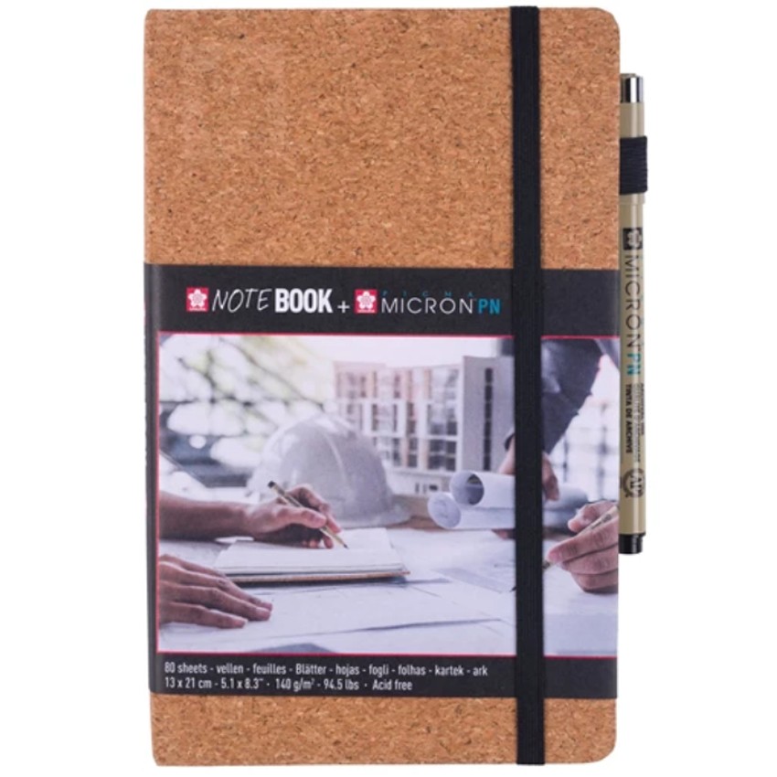 cuaderno  corcho sakura pigma micron...