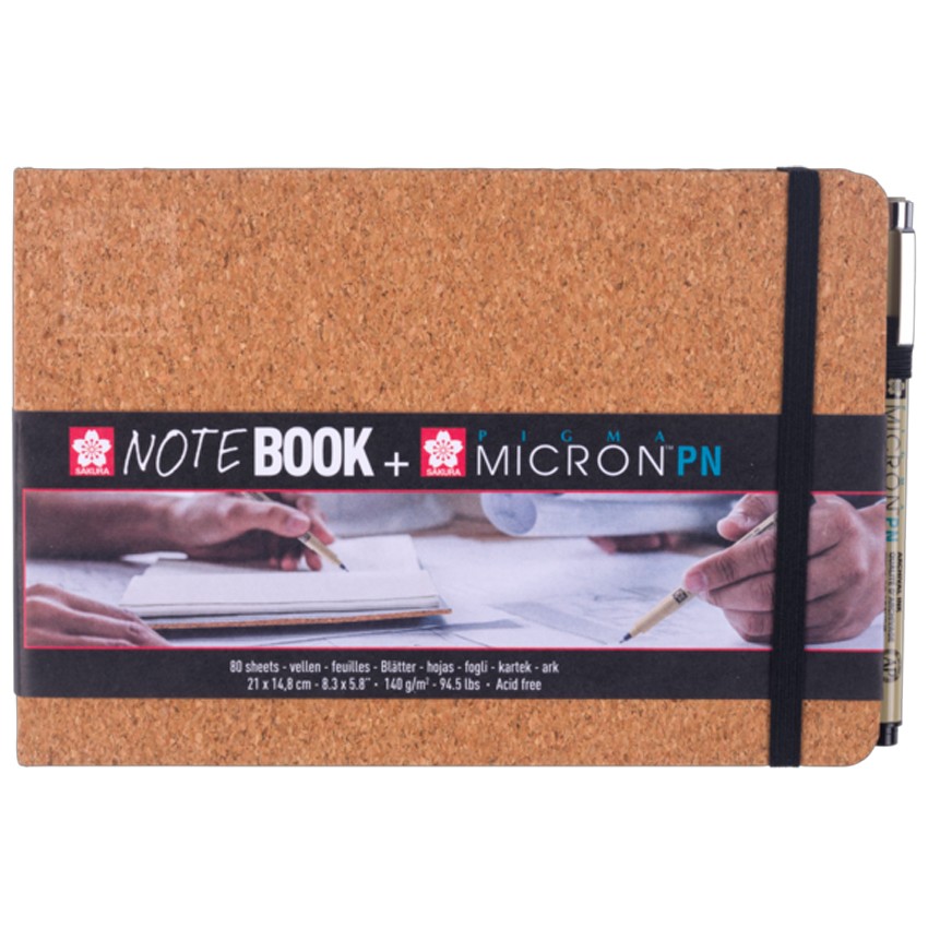cuaderno  corcho sakura pigma micron...