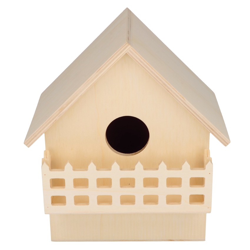 CAJA PAJAROS CON BALCON, SIN TRAMPILLA
