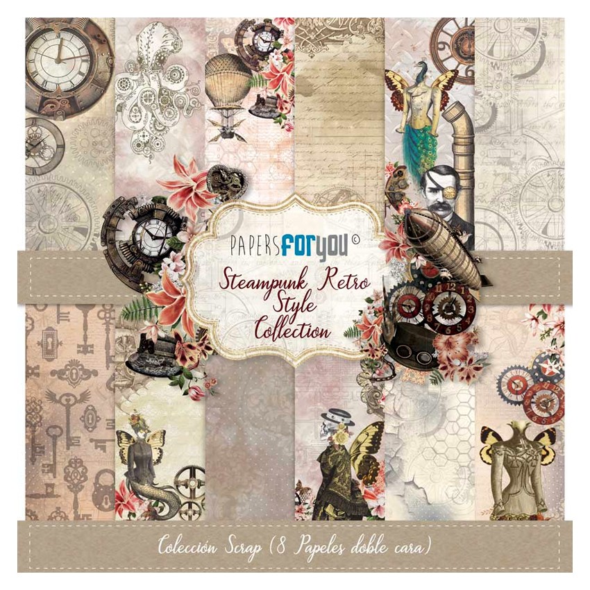 Colección 8 Papeles Scrap doble cara...