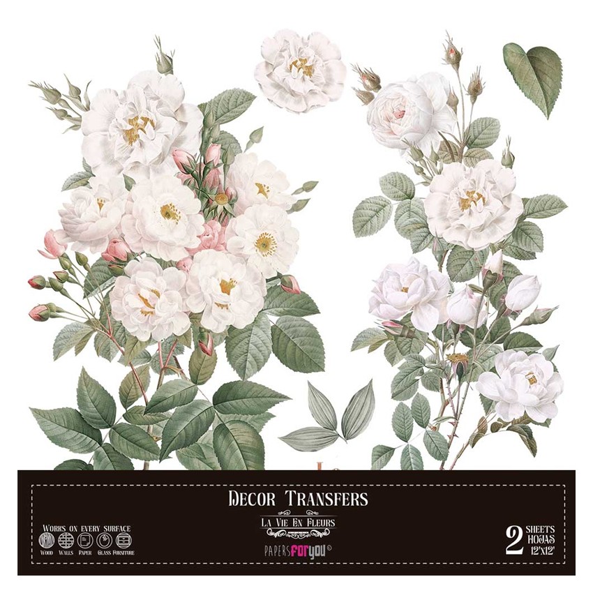 Decor Transfers Rosas 30x30cm 12"x...
