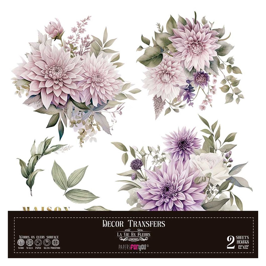 Decor Transfers Dalias 30x30cm 12"x...