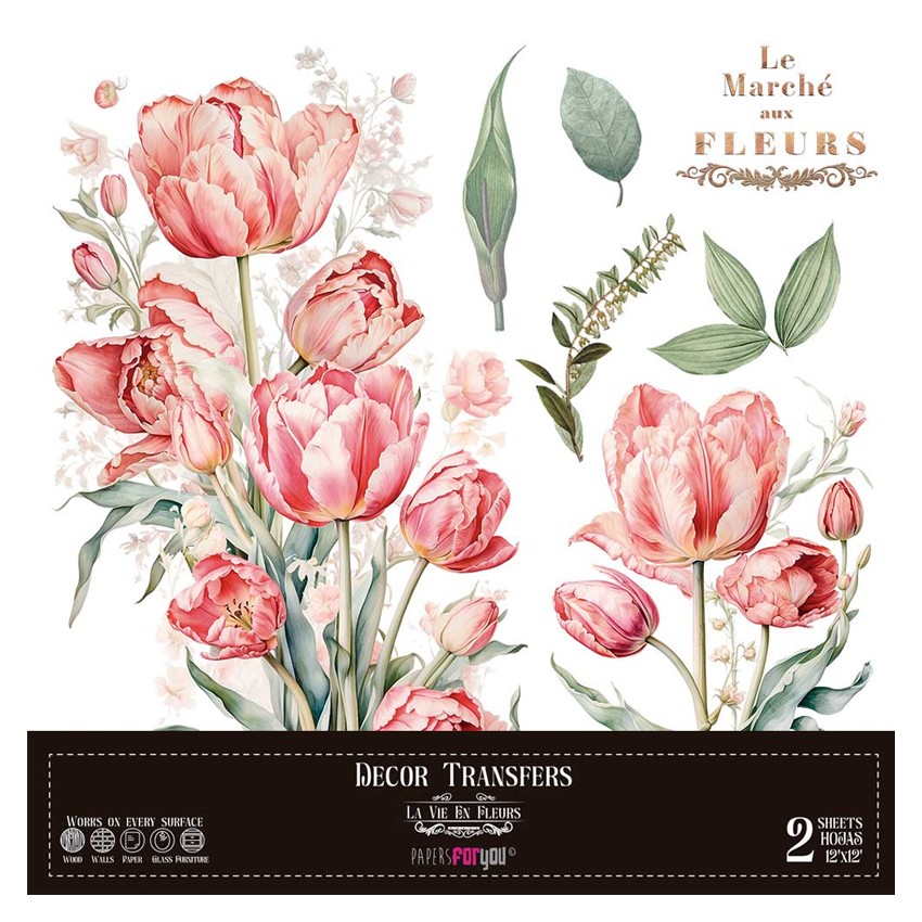 Decor Transfers Tulipanes 30x30cm...