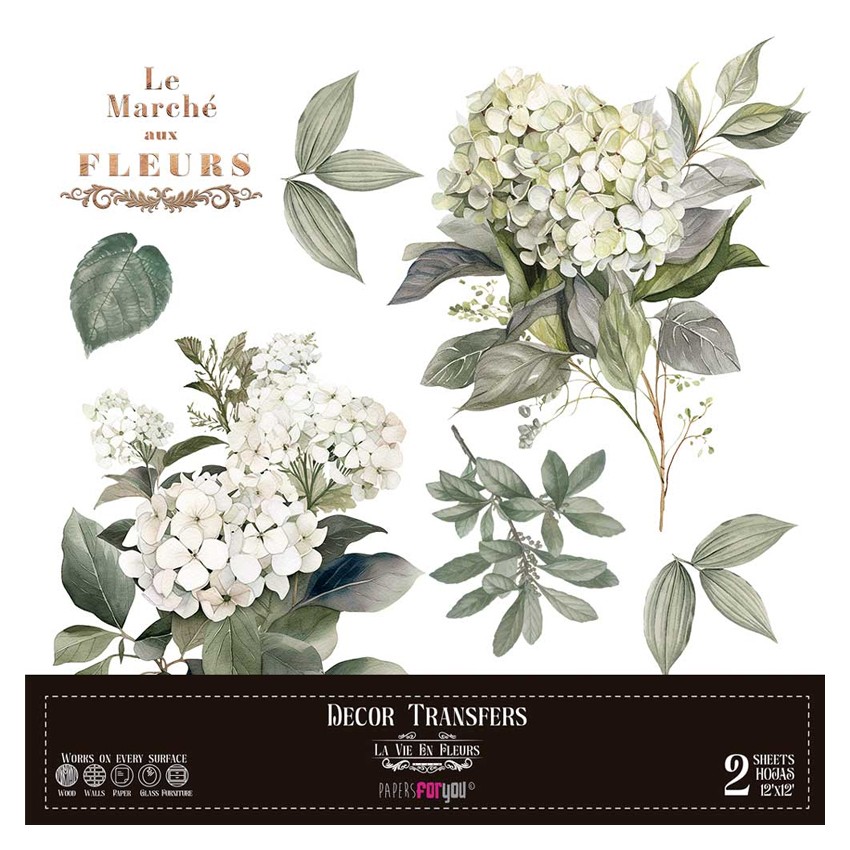 Decor Transfers Hortensias 30x30cm...