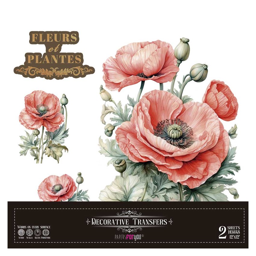 Decor Transfers Amapolas 30x30cm 12"x...