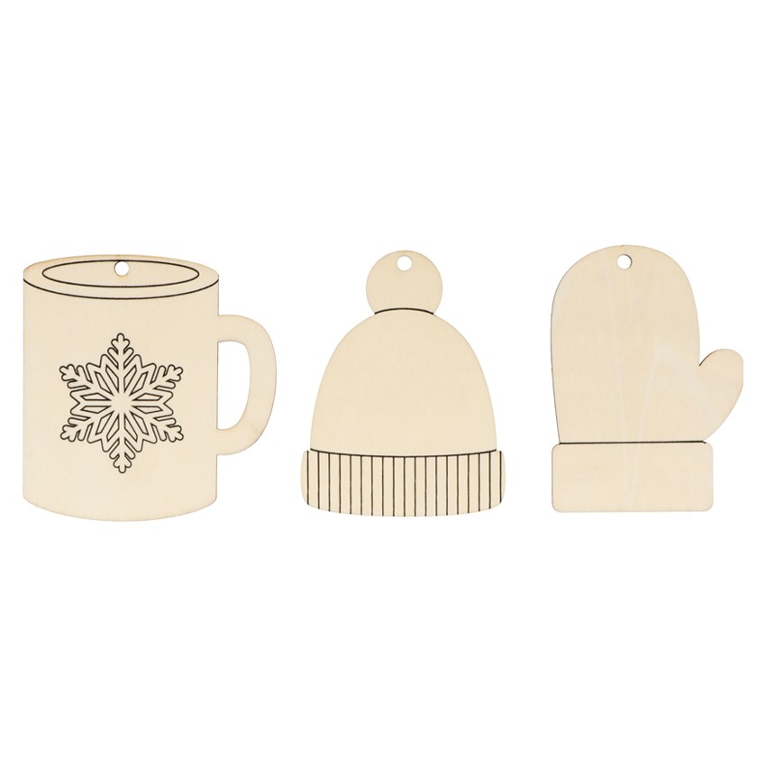 Set 6 siluetas madera 3 modelos mug...