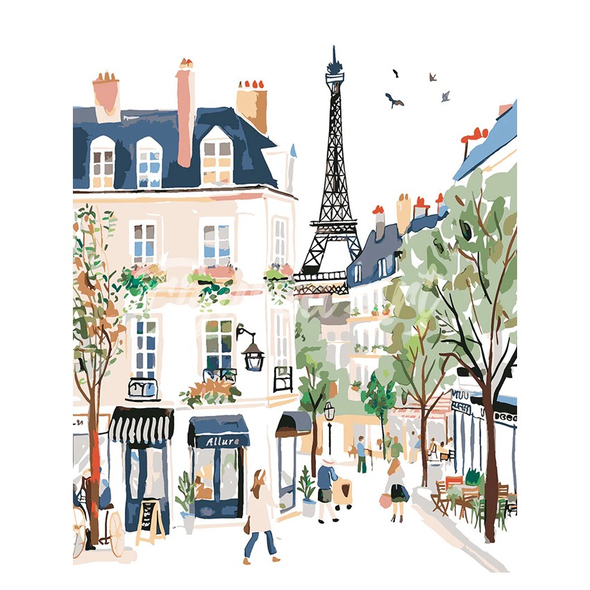 Acuarela calle Paris Pintar por...