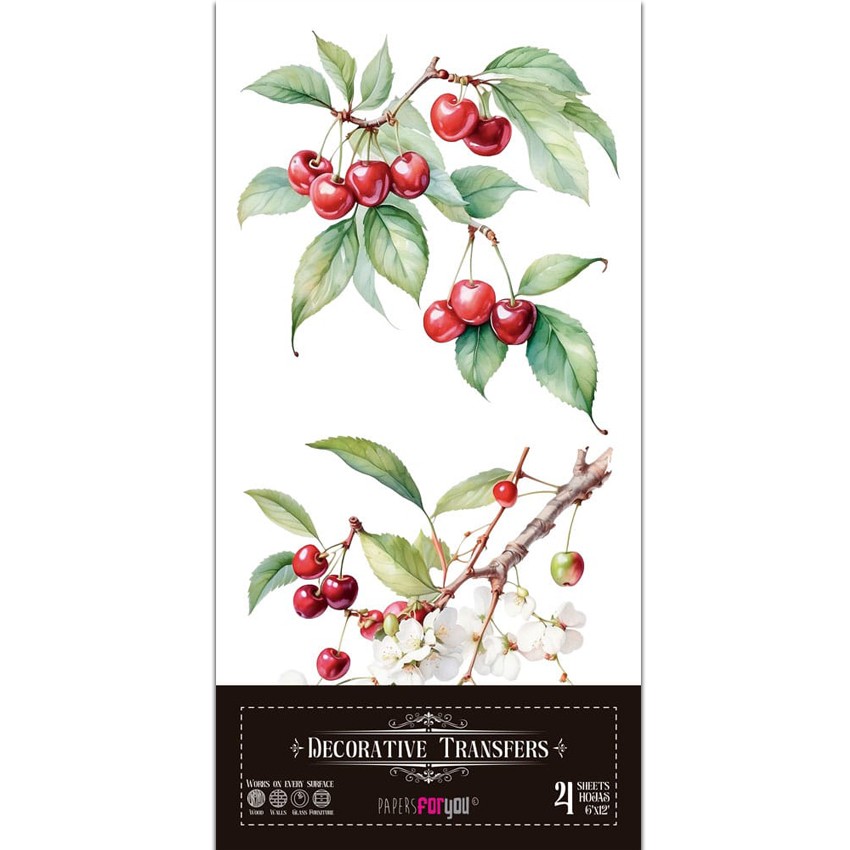 Decor Transfers cherrys 15x30cm  6"x...