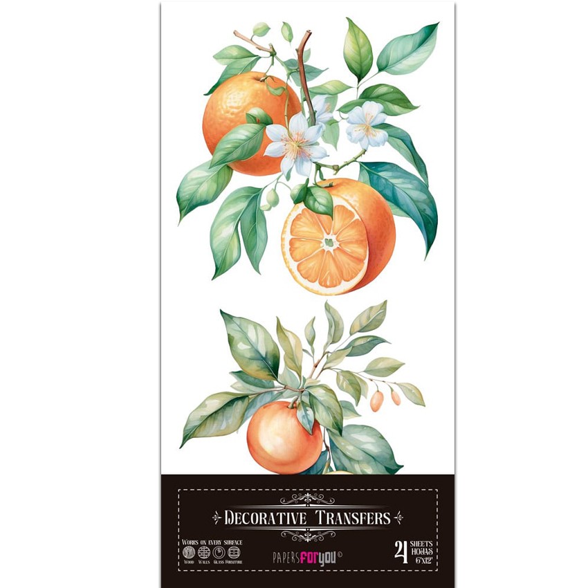 Decor Transfers oranges 15x30cm  6"x...