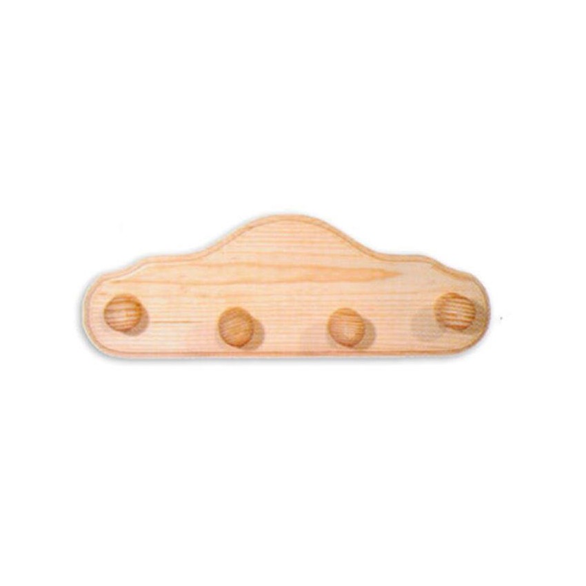 PERCHA 4 POMOS PINO 52x18,5cm
