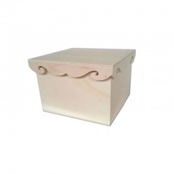 CAJA CUADRADA TAPA SUELTA FESTON CALADO 19x19x15cm