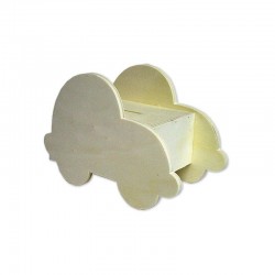 HUCHA COCHE MADERA 18x12x9cm