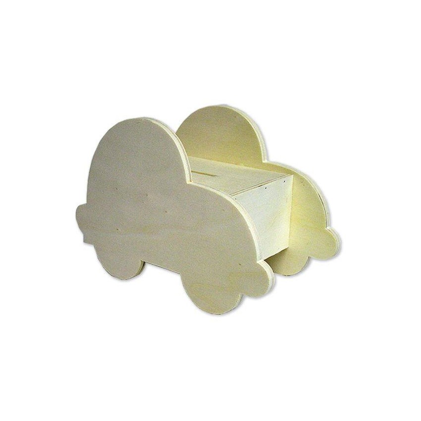 HUCHA COCHE MADERA 18x12x9cm