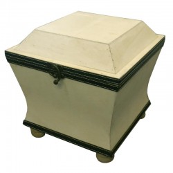 .SET 2 COFR.PAGODA MADERA/CUERO 28x28x30cm  HM 6