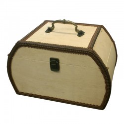 .SET 2 CAJAS FORRAD.MADERA/CUERO 30x19x18cm  N 6