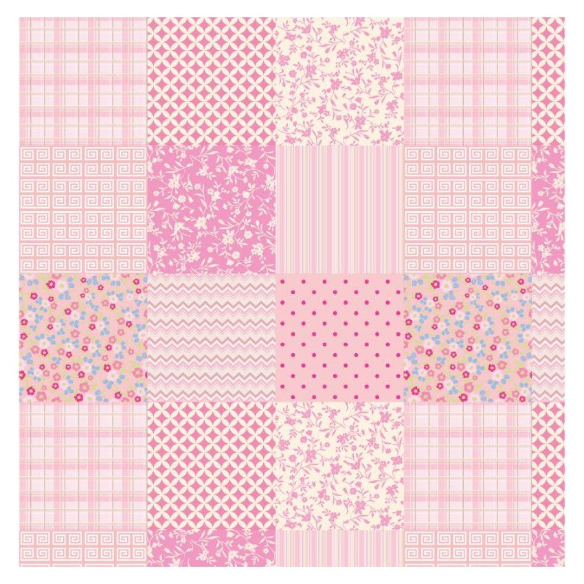 .TELA ADHES.ROLLO 1mtx47cm PATCHWORK ROSA