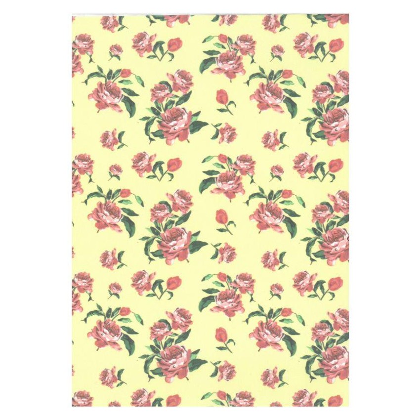 TELA ADHESIVA PLANCHA 23x33cm ROSAS GRAND PISTACHO