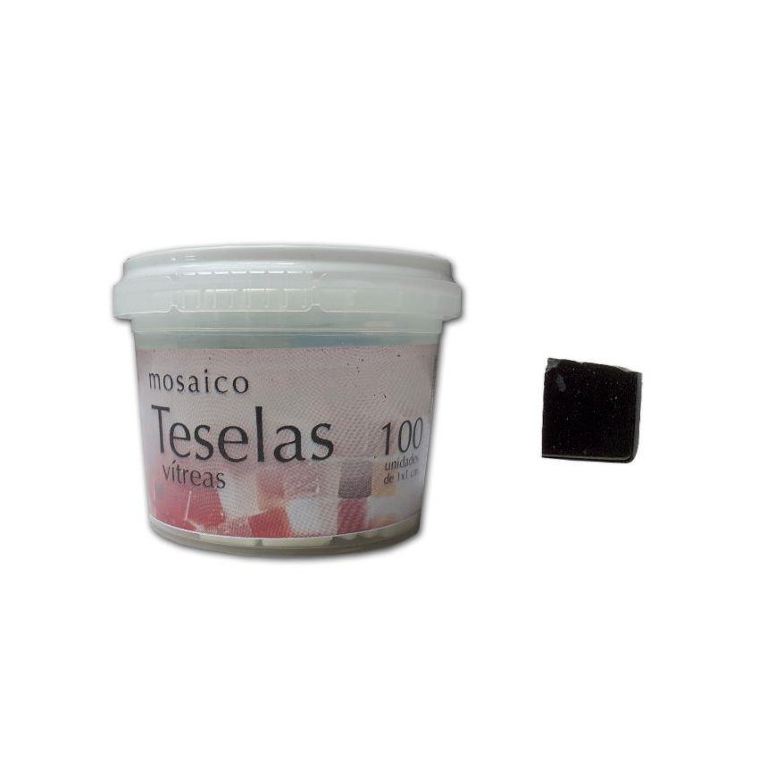 1 KG. TESELAS MOSAICO 12x12mm NEGRO
