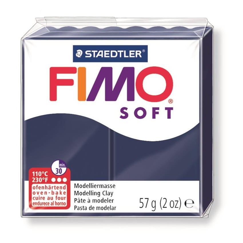 PASTA FIMO SOFT AZUL OSCURO Nº35   PASTILLA 56 grs