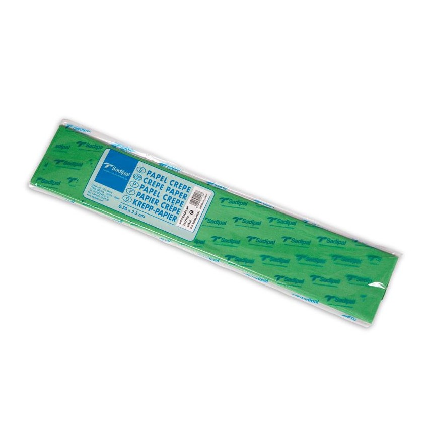 PAPEL CREPE ROLLO DE 250x50cm VERDE MEDIO