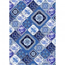 PAPEL ARROZ 35x50cm CERAMIC:AZULEJOS AZULES TCR 26