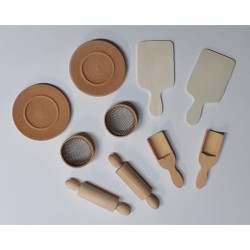 SET COCINA 10 PEZAS MADERA