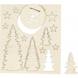 FIGURAS NAVID.SURT.MADERA 20cm ESTREL/ARBOL